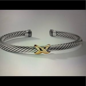 David Yurman X bracelet with 14k gold